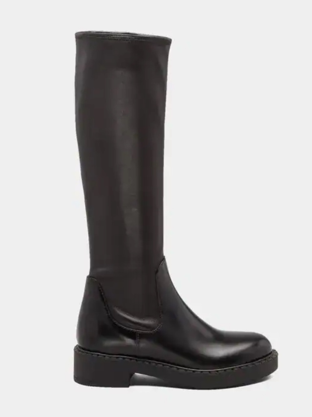 PRADA Brushed leather and stretch nappa leather boots - 39.5